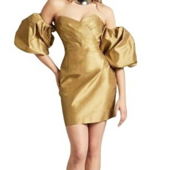 Alieva Dresses Alieva Dress Xl Womens Antique Gold Kayla Dupioni